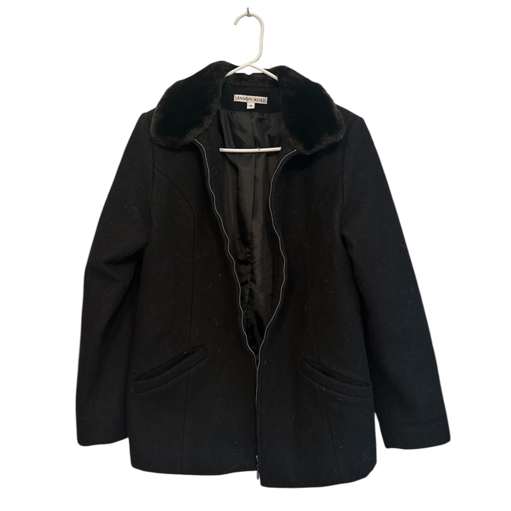 Vintage Jason Kole Will Jacket With Fake Fur Collar Size M with a zip closer